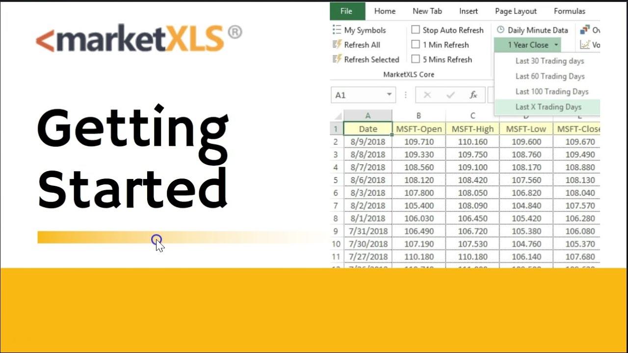 MarketXLS Excel Add-in Tutorial - How to Use Total Assets Per Share (Historical) and Other Financial Formulas